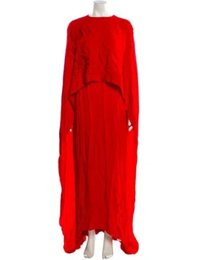 Pre-owned Stella Mccartney Crew Neck Long Dress In Red