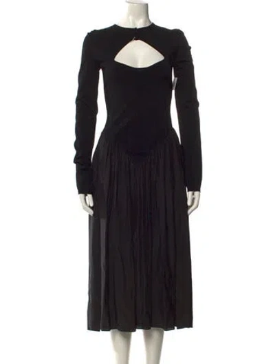 Pre-owned Stella Mccartney Crew Neck Long Dress W/ Tags In Black