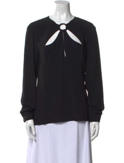 Pre-owned Stella Mccartney Crew Neck Long Sleeve Blouse In Black
