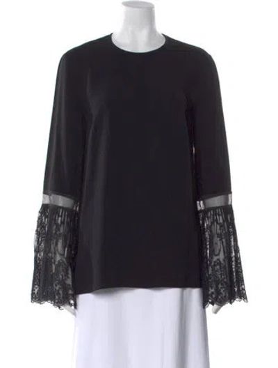 Pre-owned Stella Mccartney Crew Neck Long Sleeve Blouse In Black
