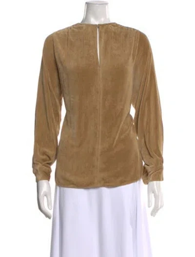 Pre-owned Stella Mccartney Crew Neck Long Sleeve Blouse In Gold