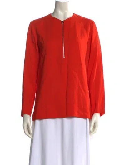 Pre-owned Stella Mccartney Crew Neck Long Sleeve Blouse In Orange