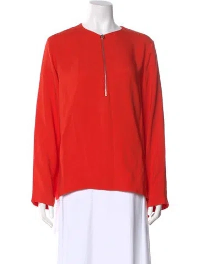 Pre-owned Stella Mccartney Crew Neck Long Sleeve Blouse In Red