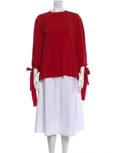Pre-owned Stella Mccartney Crew Neck Long Sleeve Blouse In Red