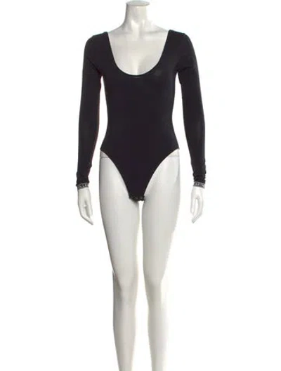 Pre-owned Stella Mccartney Crew Neck Long Sleeve Bodysuit In Black