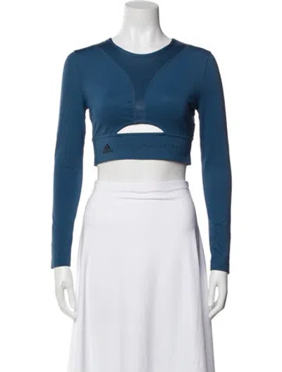 Pre-owned Stella Mccartney Crew Neck Long Sleeve Crop Top W/ Tags In Blue