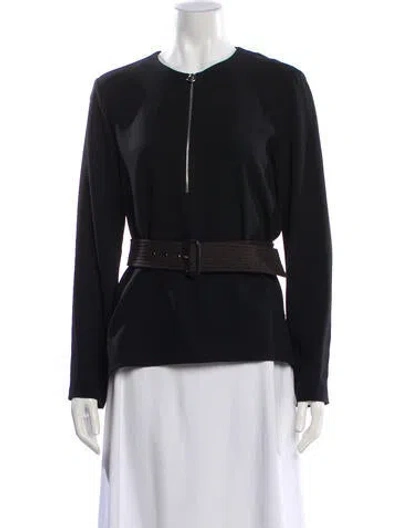 Pre-owned Stella Mccartney Crew Neck Long Sleeve Top In Black