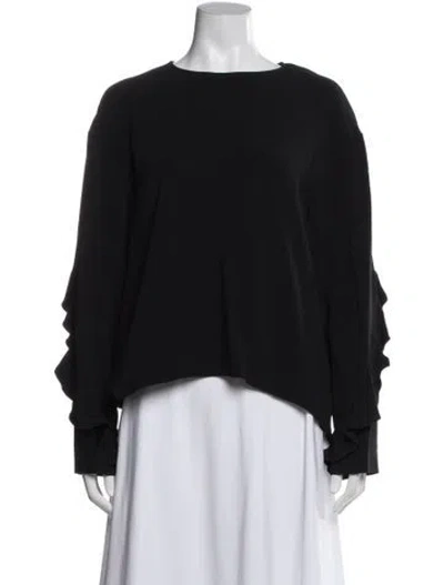 Pre-owned Stella Mccartney Crew Neck Long Sleeve Top In Black