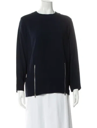 Pre-owned Stella Mccartney Crew Neck Long Sleeve Top In Blue