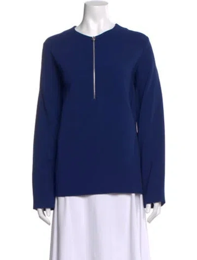 Pre-owned Stella Mccartney Crew Neck Long Sleeve Top In Blue