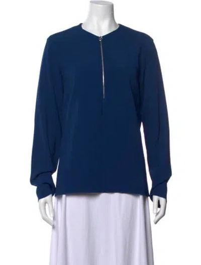 Pre-owned Stella Mccartney Crew Neck Long Sleeve Top In Blue