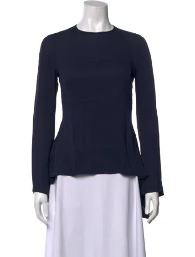 Pre-owned Stella Mccartney Crew Neck Long Sleeve Top In Blue