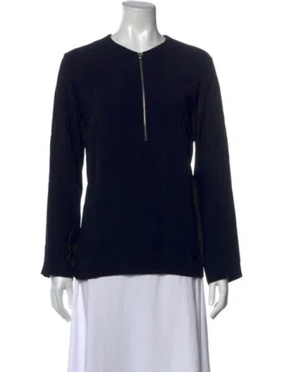 Pre-owned Stella Mccartney Crew Neck Long Sleeve Top In Blue