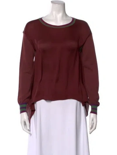 Pre-owned Stella Mccartney Crew Neck Long Sleeve Top In Burgundy