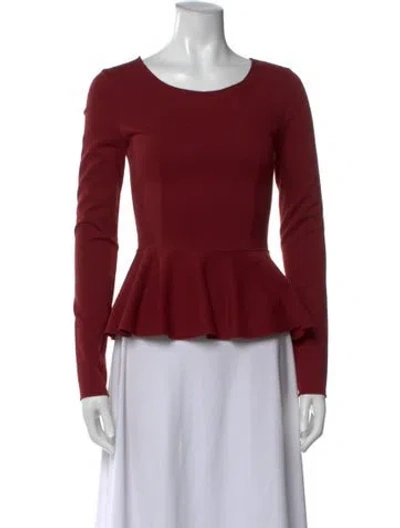Pre-owned Stella Mccartney Crew Neck Long Sleeve Top In Burgundy