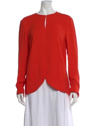 Pre-owned Stella Mccartney Crew Neck Long Sleeve Top In Orange
