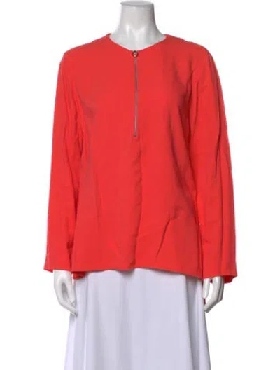 Pre-owned Stella Mccartney Crew Neck Long Sleeve Top In Orange