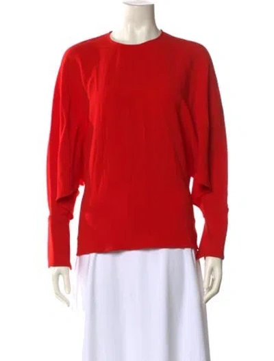 Pre-owned Stella Mccartney Crew Neck Long Sleeve Top In Red