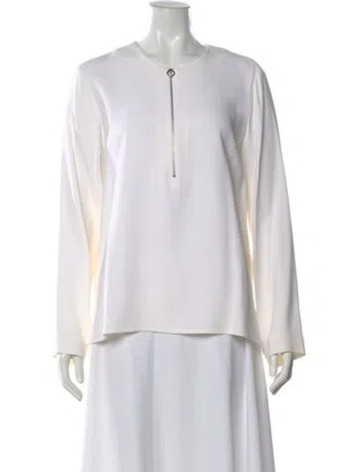 Pre-owned Stella Mccartney Crew Neck Long Sleeve Top In White