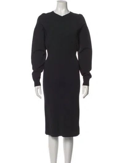 Pre-owned Stella Mccartney Crew Neck Midi Length Dress In Black