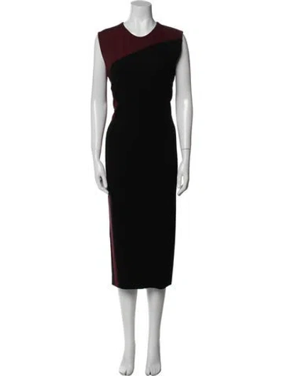 Pre-owned Stella Mccartney Crew Neck Midi Length Dress In Black