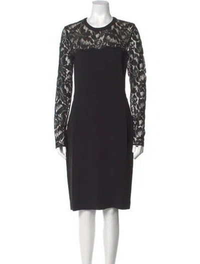 Pre-owned Stella Mccartney Crew Neck Midi Length Dress In Black