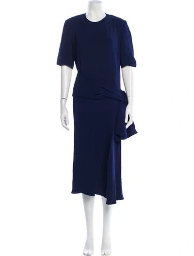 Pre-owned Stella Mccartney Crew Neck Midi Length Dress In Black
