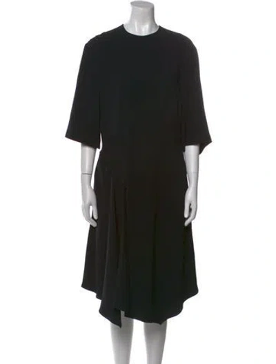 Pre-owned Stella Mccartney Crew Neck Midi Length Dress In Black