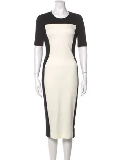 Pre-owned Stella Mccartney Crew Neck Midi Length Dress In Black