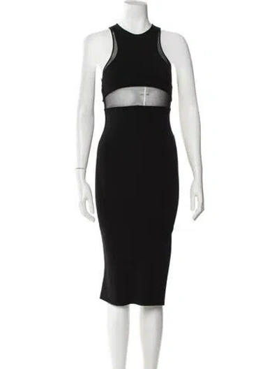 Pre-owned Stella Mccartney Crew Neck Midi Length Dress In Black
