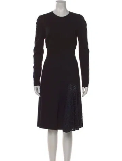 Pre-owned Stella Mccartney Crew Neck Midi Length Dress In Black