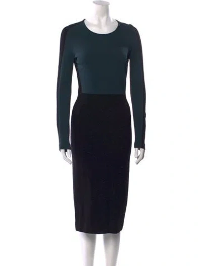 Pre-owned Stella Mccartney Crew Neck Midi Length Dress In Blue