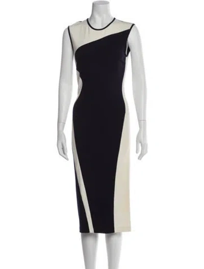 Pre-owned Stella Mccartney Crew Neck Midi Length Dress In Blue