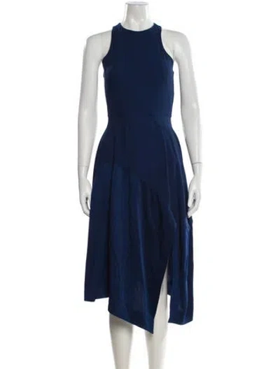 Pre-owned Stella Mccartney Crew Neck Midi Length Dress In Blue