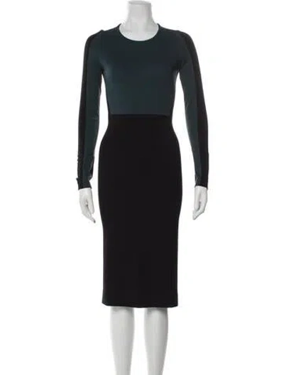 Pre-owned Stella Mccartney Crew Neck Midi Length Dress In Multi