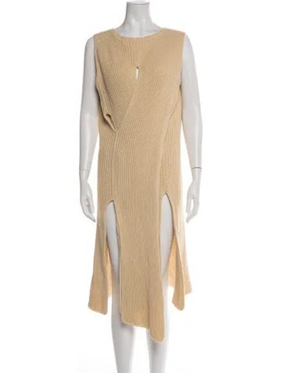 Pre-owned Stella Mccartney Crew Neck Midi Length Dress In Neutral