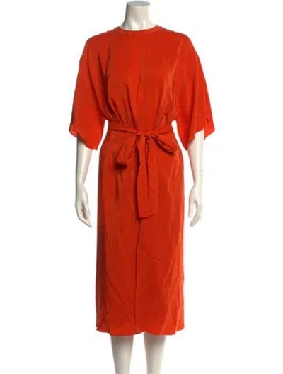 Pre-owned Stella Mccartney Crew Neck Midi Length Dress In Orange
