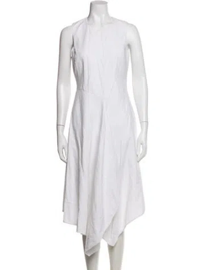 Pre-owned Stella Mccartney Crew Neck Midi Length Dress In White