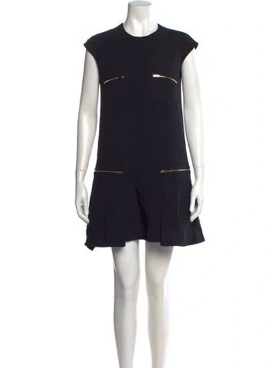 Pre-owned Stella Mccartney Crew Neck Mini Dress In Black