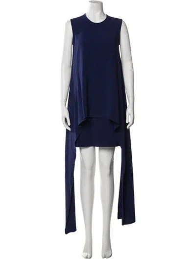 Pre-owned Stella Mccartney Crew Neck Mini Dress In Blue