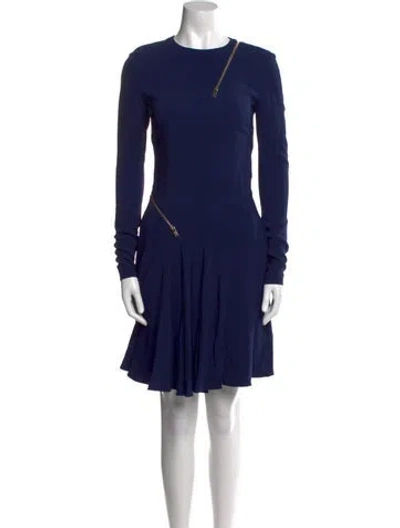 Pre-owned Stella Mccartney Crew Neck Mini Dress In Blue