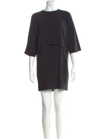 Pre-owned Stella Mccartney Crew Neck Mini Dress In Gray