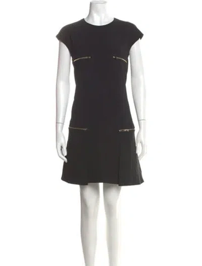 Pre-owned Stella Mccartney Crew Neck Mini Dress In Gray