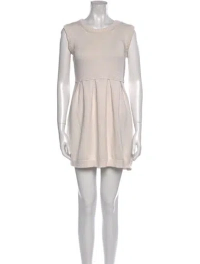Pre-owned Stella Mccartney Crew Neck Mini Dress In Neutral