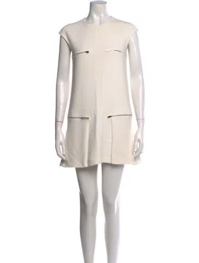 Pre-owned Stella Mccartney Crew Neck Mini Dress In Neutral