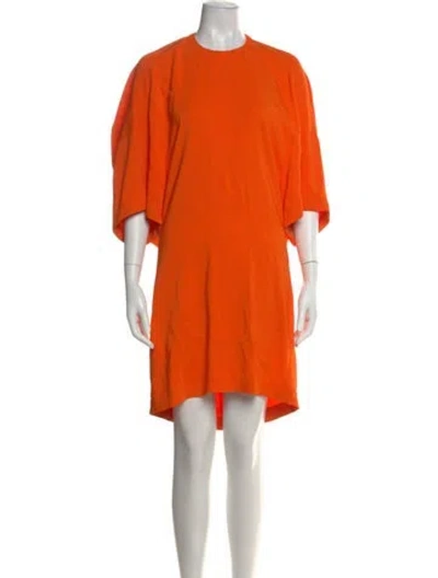 Pre-owned Stella Mccartney Crew Neck Mini Dress In Orange