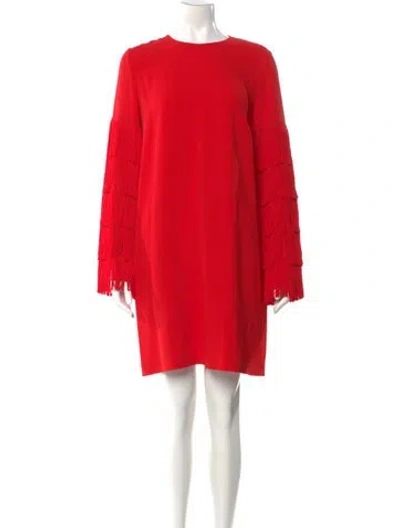 Pre-owned Stella Mccartney Crew Neck Mini Dress In Red