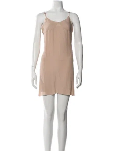 Pre-owned Stella Mccartney Crew Neck Mini Dress In White