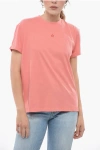 Stella Mccartney Embroidered Detail Crewneck T-shirt With Short Sleeves In Pink