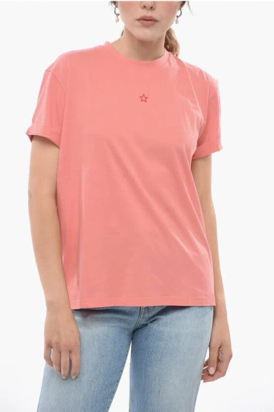 Stella Mccartney Star-embroidered T-shirt In Neutrals